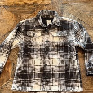 GAP TEEN Brown and Cream Plaid/Checkered Shirt Jacket